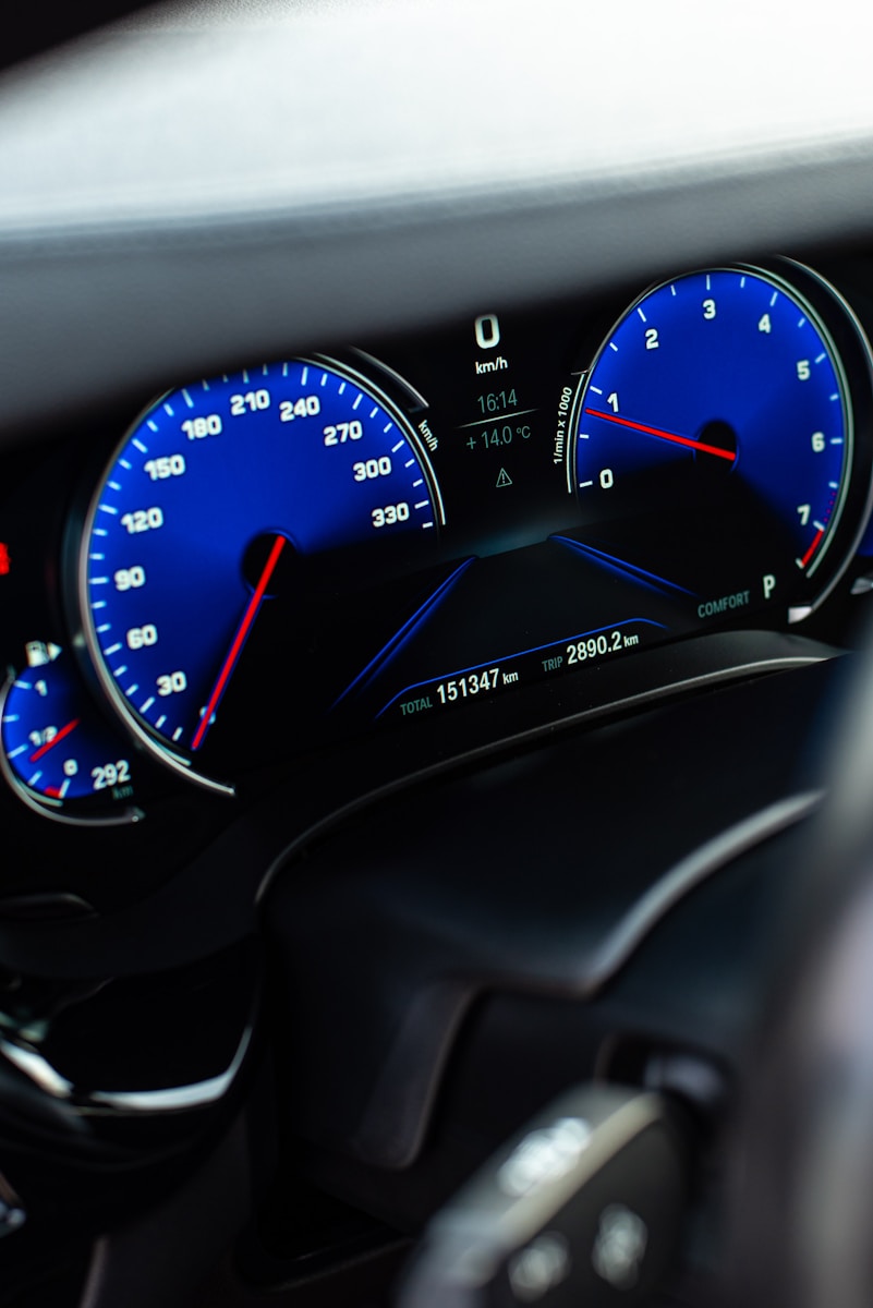 a close up of a car dashboard