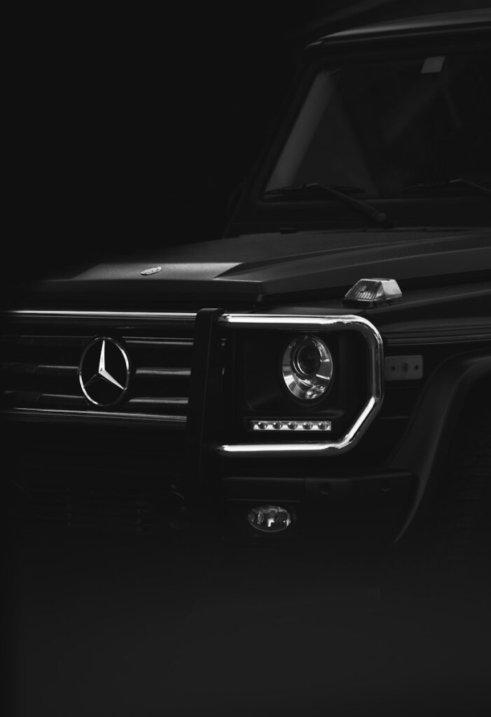 black Mercedes-Benz car